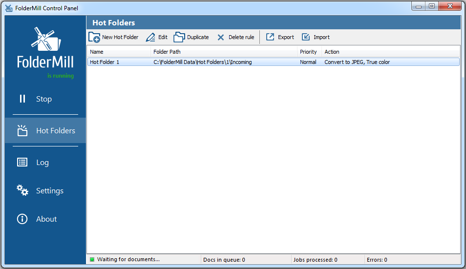 XPS (OXPS) über Hot Folders in FolderMill sofort in JPG konvertieren