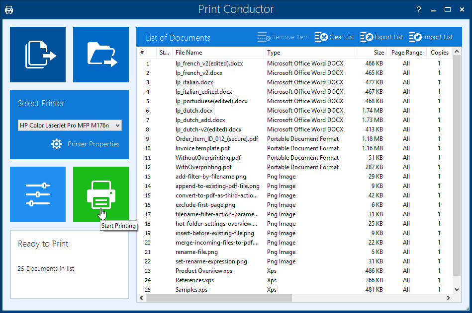 Print Conductor - Stapeldrucksoftware für Windows